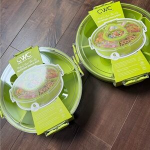 NWT CWC cook with color set of two rotating snack box green snackle